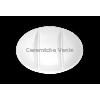 TB A061 - Antipastiera ovale x 3 scomparti - cm.27
