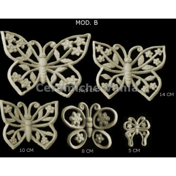 TB K030/B - Farfalle traforate con fiori Mod. B