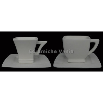 TB T059/A - Tazza caffè quadrata con piatto 