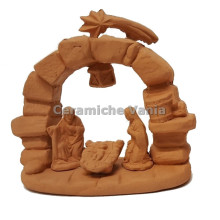 NA045 - Presepe da appoggio h 8 cm + sacra famiglia (3 pz) NA045 - Presepe da appoggio h 8 cm + sacra famiglia (3 pz)
