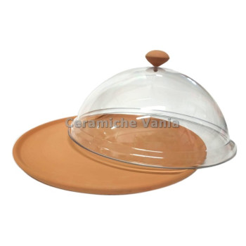 T084 - Tortiera con campana in plexiglass 33 cm
