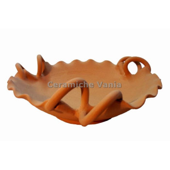 F022/30 - Fruttiera 3 manici a serpe / 30.cm