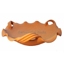 F023/12 - Fruttiera 3 manici a righe / 12.cm F023/12 - Fruttiera 3 manici a righe / 12.cm