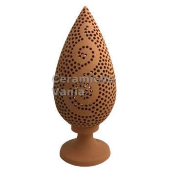 K057CV/30 - Lampada cipresso traforo coda violino / 30.cm