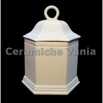 TB B075/P - Barattolo esagonale con anello - cm. 22h