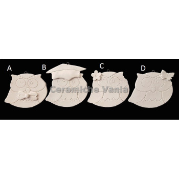 TB G032 - Gufo piatto da appendere con applicazione - cm. 8-10 TB G032 - Gufo piatto da appendere con applicazione - cm. 8-10