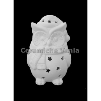 TB G047 - Gufo con sciarpa traforato - cm.17