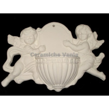 TB H007 - Acquasantiera con angeli - cm.19 x h 13 TB H007 - Acquasantiera con angeli - cm.19 x h 13