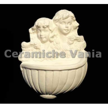TB H012 - Acquasantiera coppia angeli - cm.14