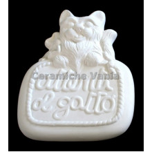 TB M009 - Mattonella attenti al gatto - cm.18 TB M009 - Mattonella attenti al gatto - cm.18