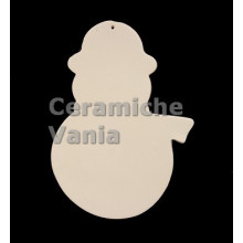 TB W112 - Addobbo pupazzo di neve piatto - cm.15 TB W112 - Addobbo pupazzo di neve piatto - cm.15