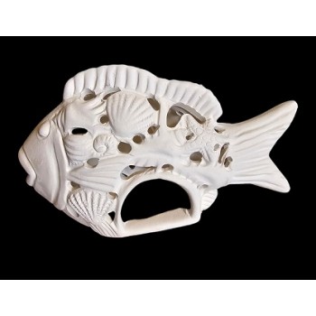 LE09/26 - Pesce traforato porta candela - cm.26