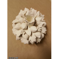 CANDELIERE CON LIMONI E FIORI CM 16X15H