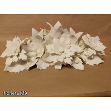 3-FLAMED CANDLE HOLDER WITH FLOWERS CM 18X30X15H