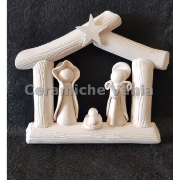 PRESEPE_TRONCHI - Presepe capanna trochi cm 12x11h DA APPENDERE