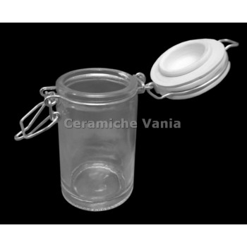TB B175 - Barattolo in vetro con coperchio in biscotto - 70 gr - cm 8.5x4.5x4.5