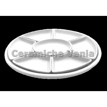 TB A017 - Antipastiera ovale 7 pez. - cm.47