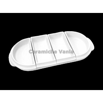 TB A060 - Antipastiera lunga x 4 vaschette - cm.32