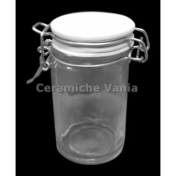 TB B175 - Barattolo in vetro con coperchio in biscotto - 70 gr - cm 8.5x4.5x4.5