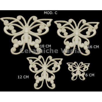 TB K030/C - Farfalle traforate con ricci nuova Mod. C 