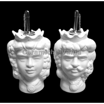 TB M032 - Testa di Moro coppia OLIO-ACETO modello frutta cm.13 con dosatori acciaio inox inclusi