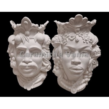 TB M036 - Testa di Moro coppia modello Afro frutta - cm.38