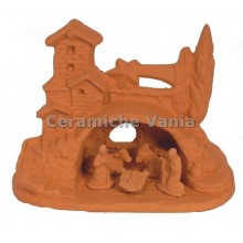 NA031 - Presepe paesaggio cm 11H + sacra famiglia (5 pz)