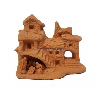 NA036 - Presepe paesaggio cm 5H + sacra famiglia (5 pz)