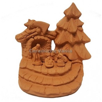 NA037 - Presepe Abete cm 5H + sacra famiglia (5 pz)