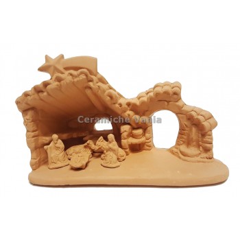 NA039 - Presepe paesaggio cm 11H + sacra famiglia (5 pz)