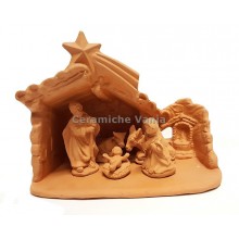 NA042 - Presepe grotta cm 15H + sacra famiglia (5 pz)
