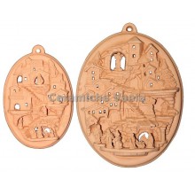 NA046/G - Presepe da muro cm 28,5H + sacra famiglia e personaggi (10 pz)