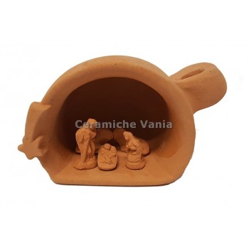 NA047 - Presepe mignon tazzina cm 5H + sacra famiglia (5 pz)