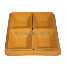 A075 - Antipastiera quadrata 4 vaschette / 26x26.cm