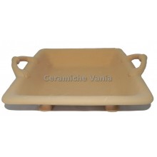 C131/G - Centrotavola quadrato con manici e 4 piedi / 45x37.cm