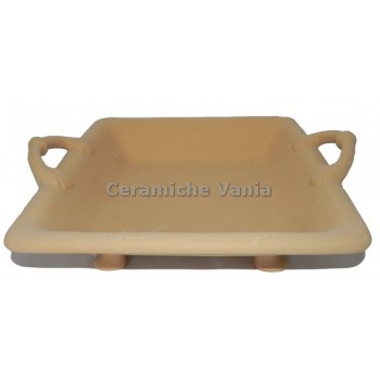 C131/P - Centrotavola quadrato con manici e 4 piedi / 36x30.cm