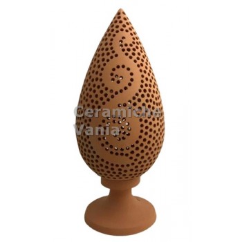 K057CV/45 - Lampada cipresso traforo coda violino / 45.cm