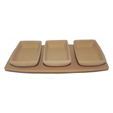 P135/I - Vassoio sushi rettangolare con 3 vaschette / 30x14.cm