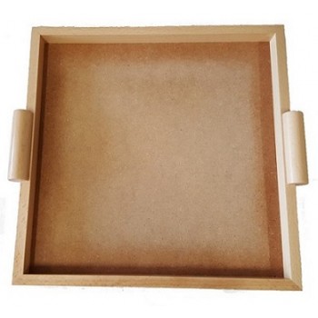 LEG009 - Vassoio economico quadrato colore naturale misura utile cm 30x30
