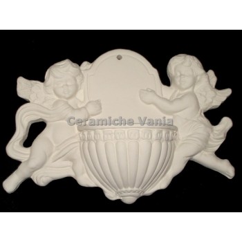 TB H007 - Acquasantiera con angeli - cm.19 x h 13