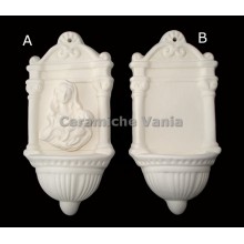 TB H070/A - Acquasantiera con madonna mod. A - cm.20