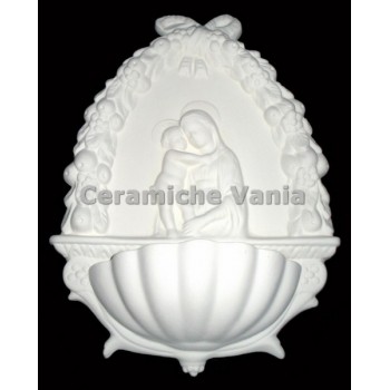 TB H076 - Acquasantiera con frutta e madonna - cm.40