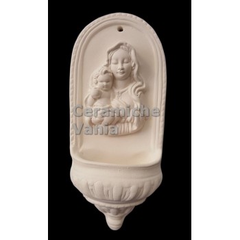 TB H088 - Acquasantiera madonna e bambino - cm.18