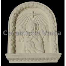 TB H097 - Madonna con bambino su base ovale - cm.