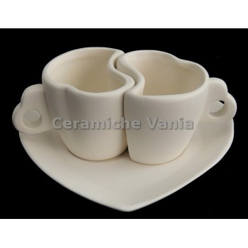 TB T061 - Servizio a cuore x2 abbracciati - cm.