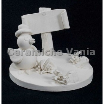 TB W122 - Pulcino con pergamena porta uovo - cm.8x8x6h